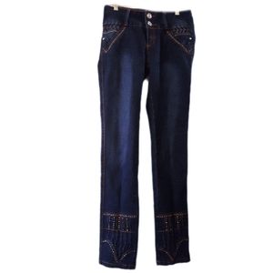 Jeweled Skinny Jeans Darkwash by MI Jean's